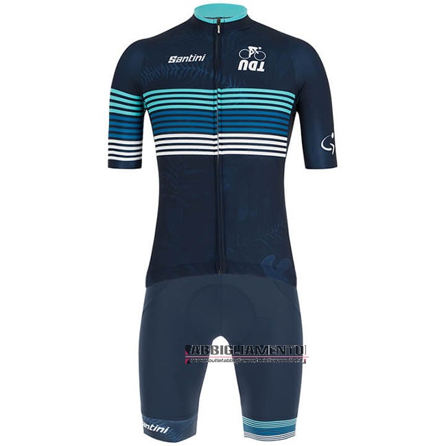 Abbigliamento Tour Down Under 2019 Manica Corta e Pantaloncino Con Bretelle Blu - Clicca l'immagine per chiudere